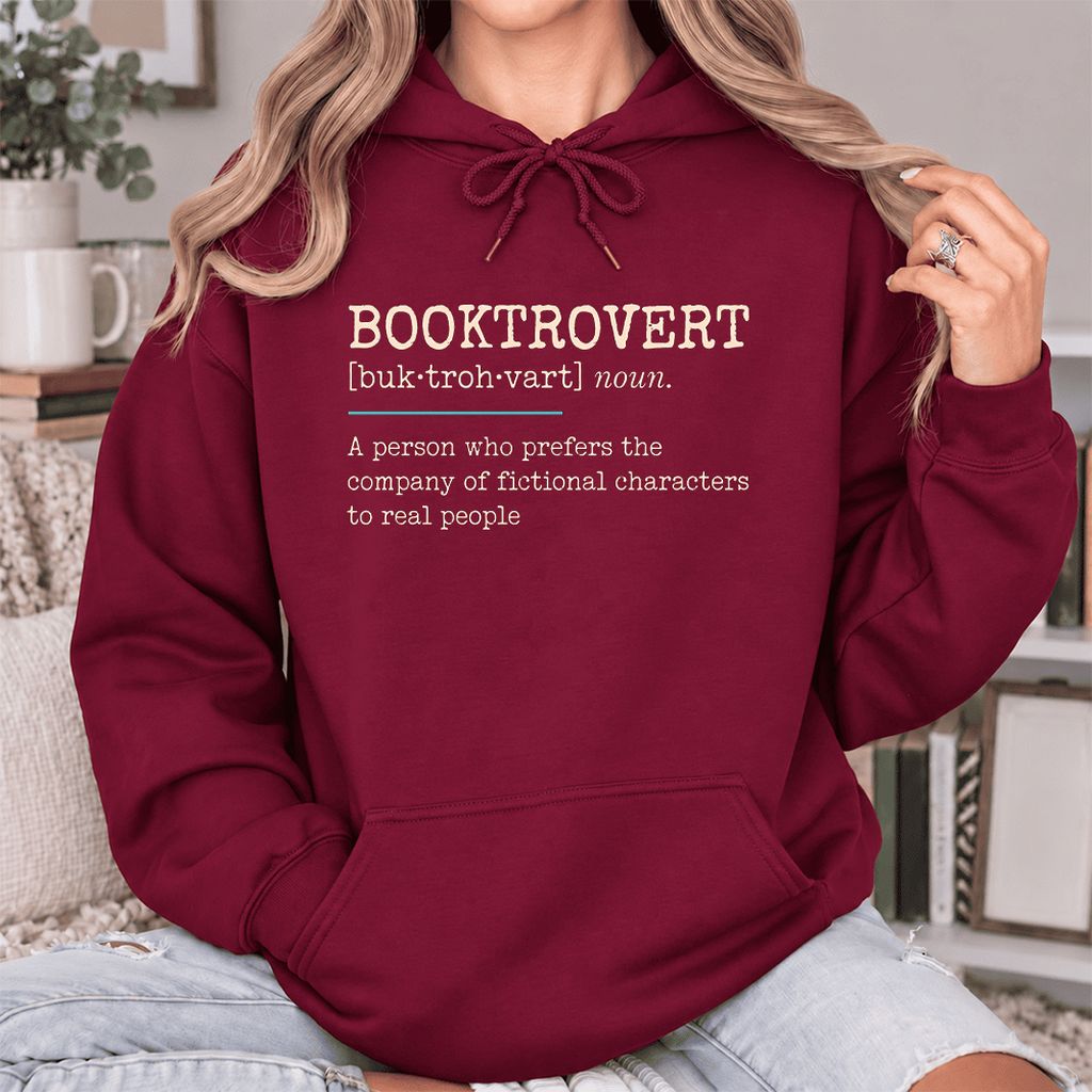 Booktrovert Softstyle Hoodie | Funny Book Lover Gift Maroon