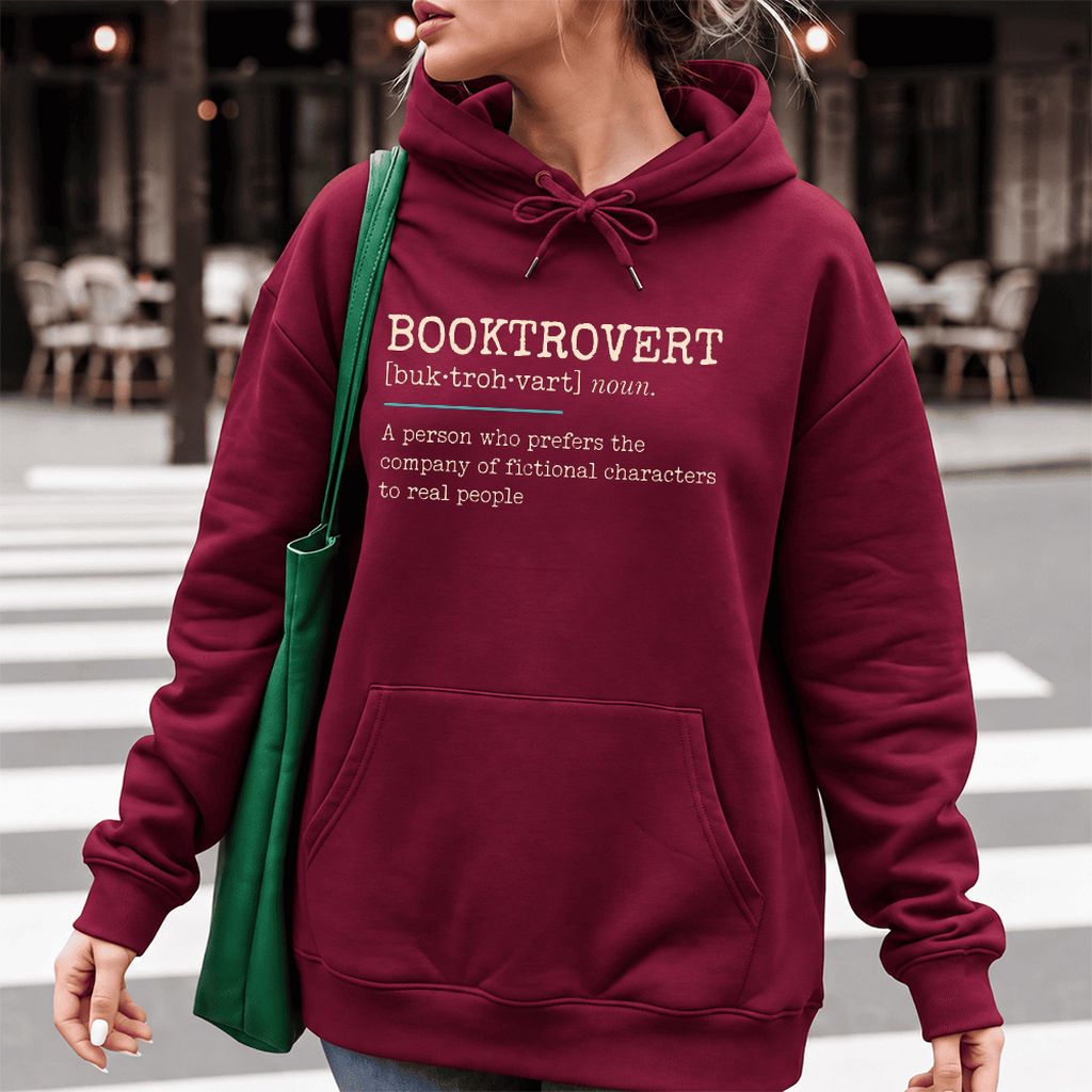 Booktrovert Softstyle Hoodie | Funny Book Lover Gift Maroon