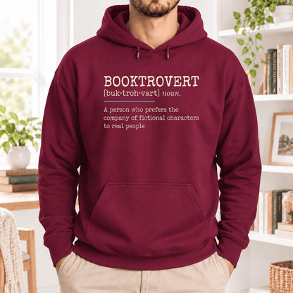 Booktrovert Softstyle Hoodie | Funny Book Lover Gift Maroon