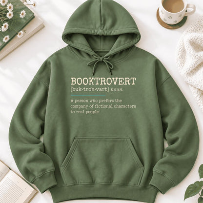 Booktrovert Softstyle Hoodie | Funny Book Lover Gift Military Green