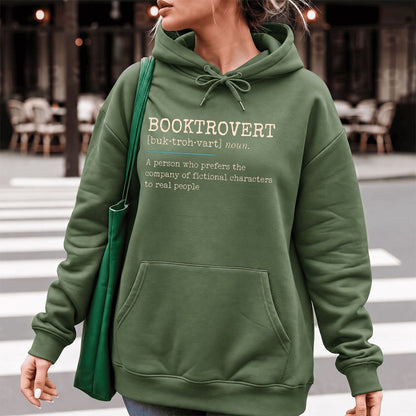 Booktrovert Softstyle Hoodie | Funny Book Lover Gift Military Green