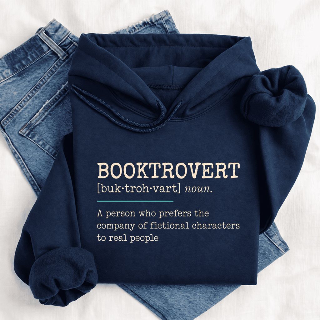 Booktrovert Softstyle Hoodie | Funny Book Lover Gift Navy