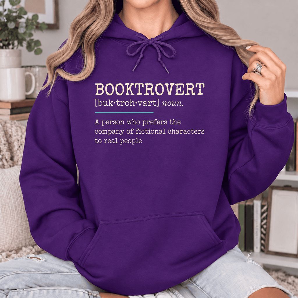 Booktrovert Softstyle Hoodie | Funny Book Lover Gift Purple