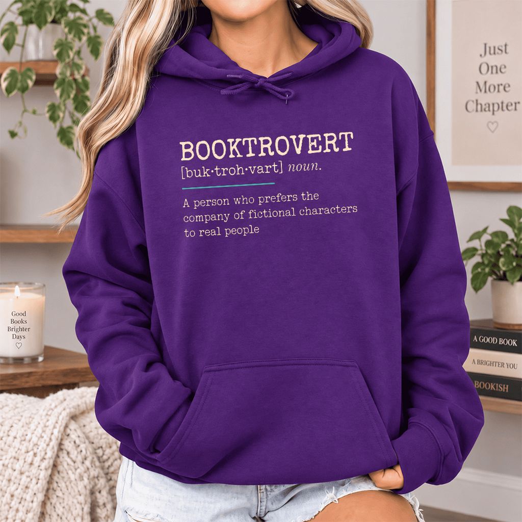 Booktrovert Softstyle Hoodie | Funny Book Lover Gift Purple