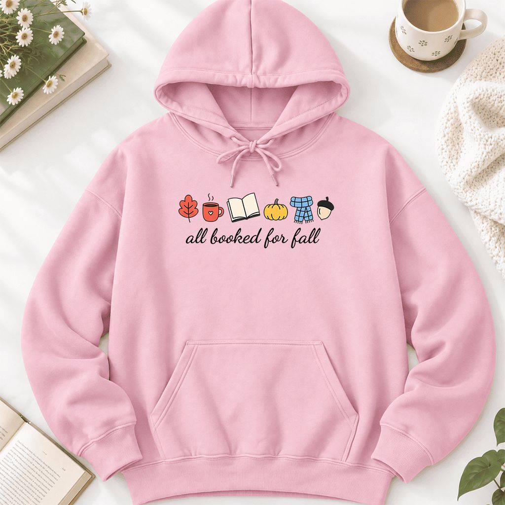 All Booked For Fall Softstyle Hoodie | Cozy Book Lover Gift Light Pink