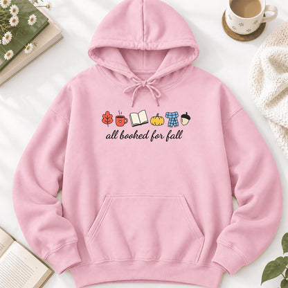All Booked For Fall Softstyle Hoodie | Cozy Book Lover Gift Light Pink