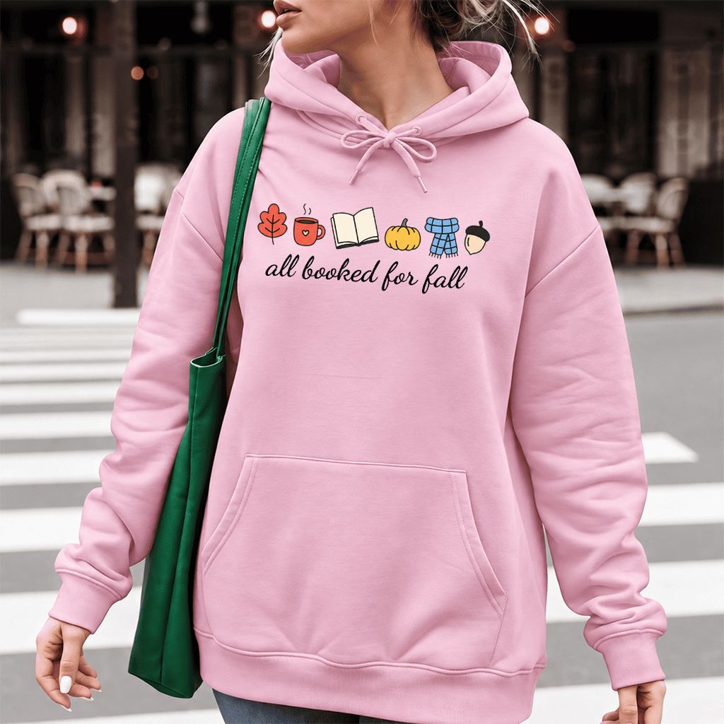 All Booked For Fall Softstyle Hoodie | Cozy Book Lover Gift Light Pink