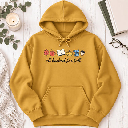 All Booked For Fall Softstyle Hoodie | Cozy Book Lover Gift Mustard