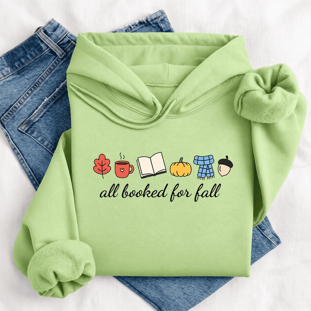 All Booked For Fall Softstyle Hoodie | Cozy Book Lover Gift Pistachio