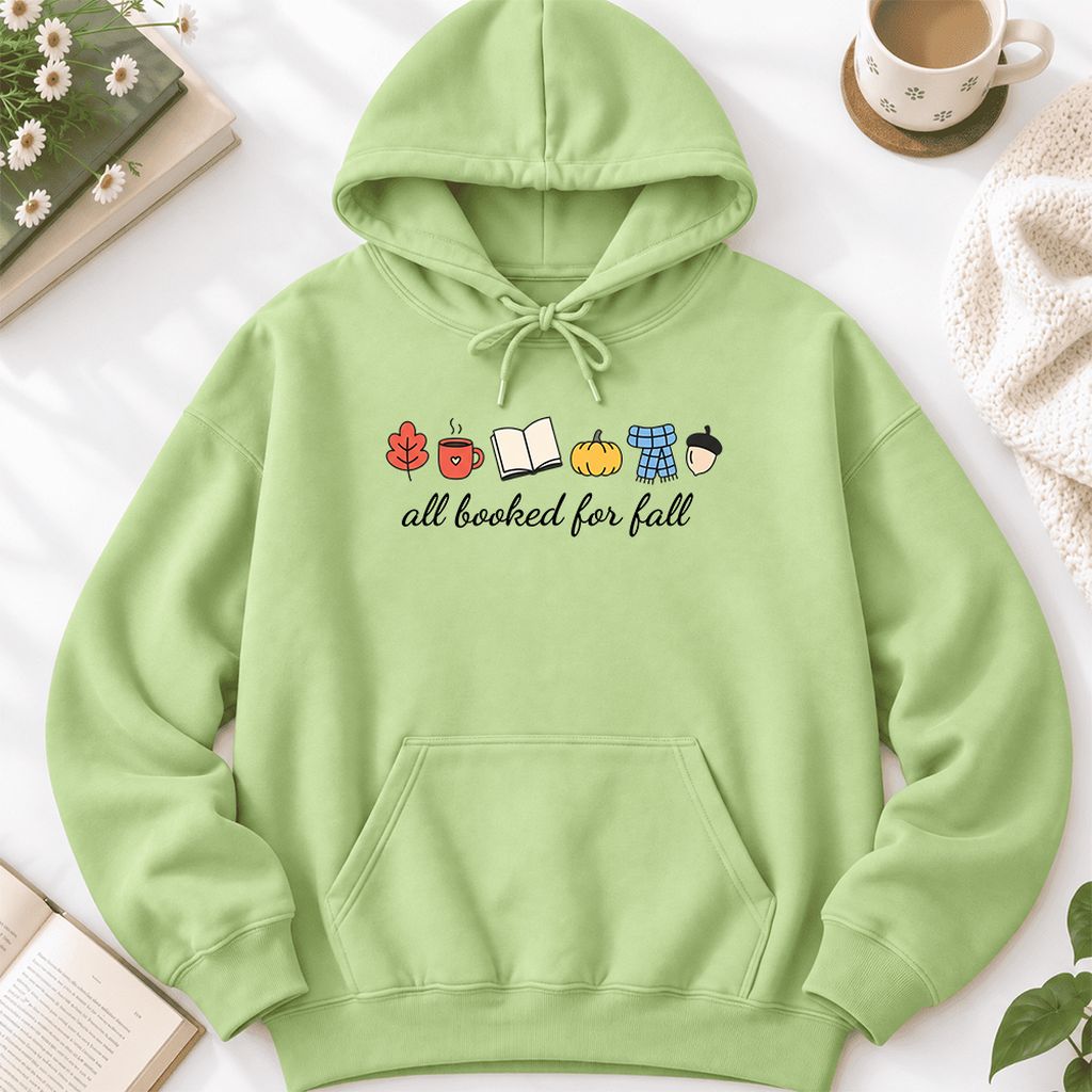 All Booked For Fall Softstyle Hoodie | Cozy Book Lover Gift Pistachio