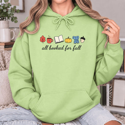 All Booked For Fall Softstyle Hoodie | Cozy Book Lover Gift Pistachio