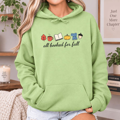 All Booked For Fall Softstyle Hoodie | Cozy Book Lover Gift Pistachio