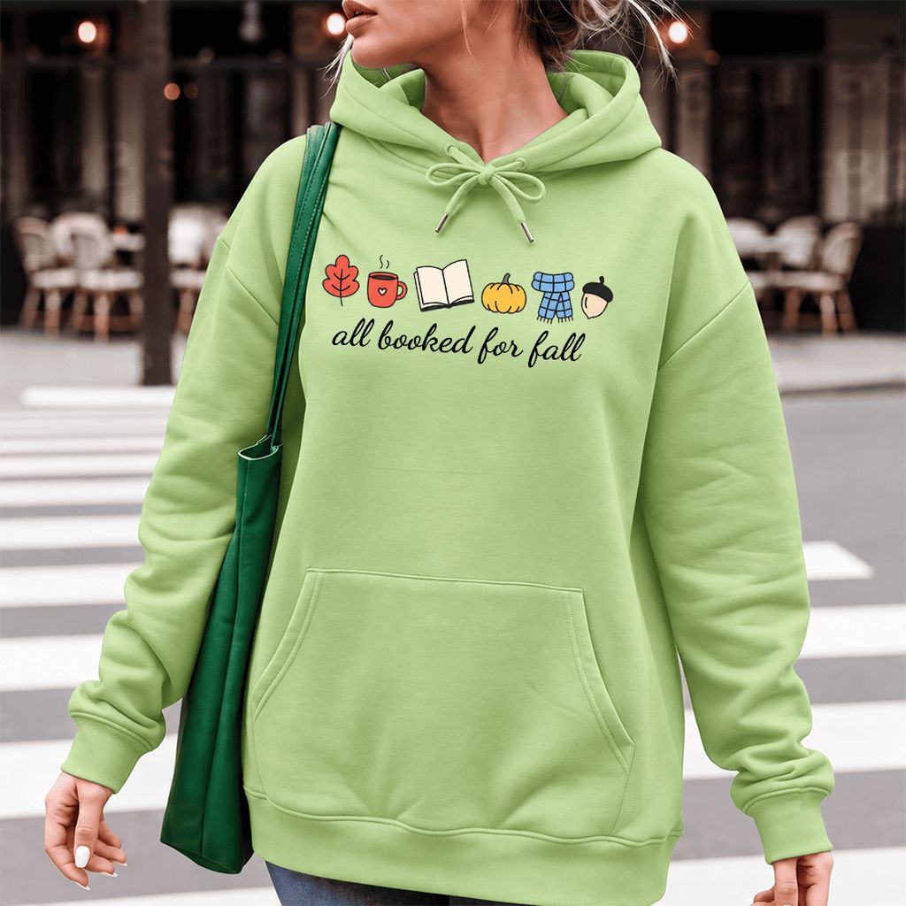 All Booked For Fall Softstyle Hoodie | Cozy Book Lover Gift Pistachio