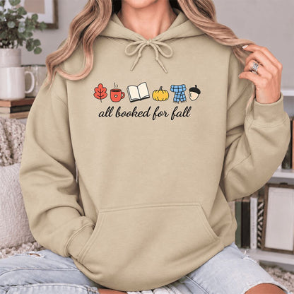 All Booked For Fall Softstyle Hoodie | Cozy Book Lover Gift Sand