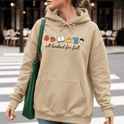 All Booked For Fall Softstyle Hoodie | Cozy Book Lover Gift Sand