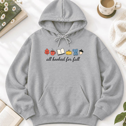 All Booked For Fall Softstyle Hoodie | Cozy Book Lover Gift Sport Grey