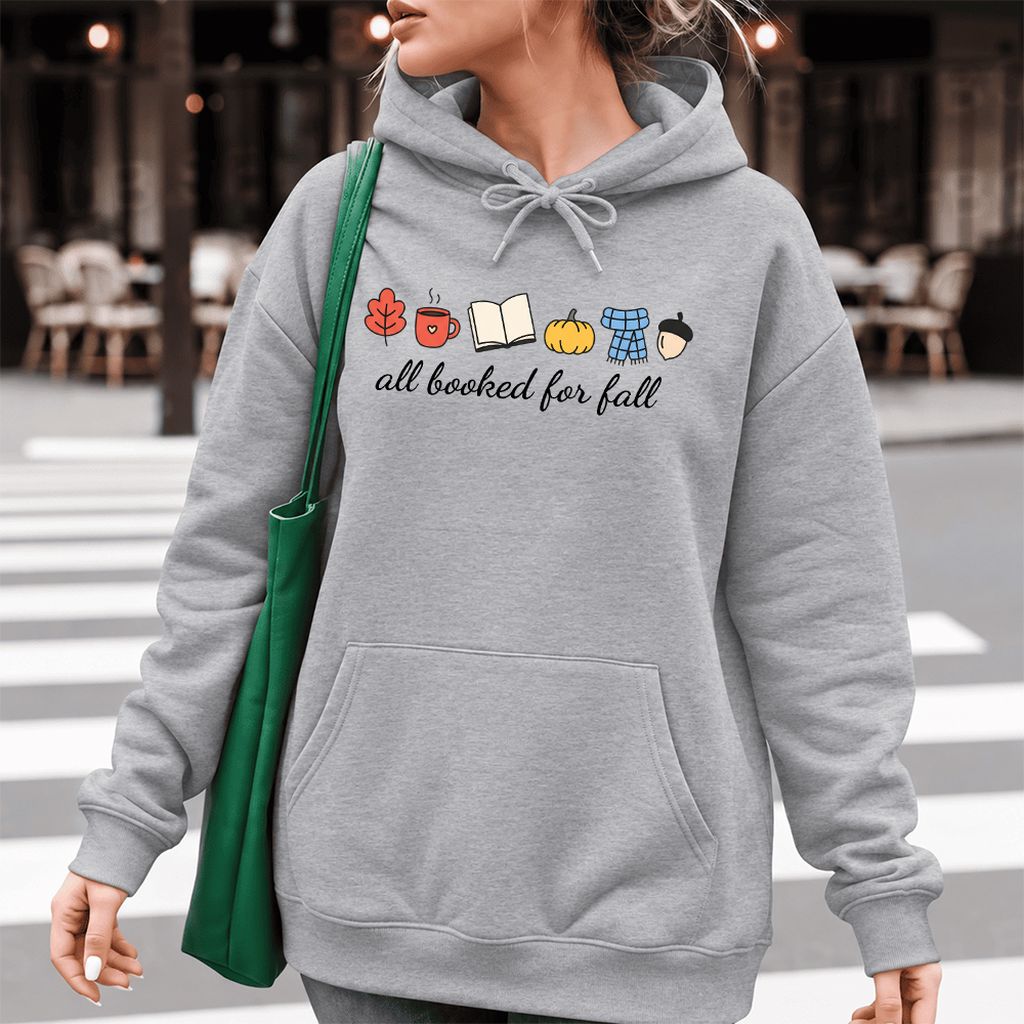 All Booked For Fall Softstyle Hoodie | Cozy Book Lover Gift Sport Grey