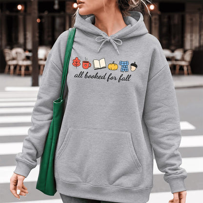 All Booked For Fall Softstyle Hoodie | Cozy Book Lover Gift Sport Grey