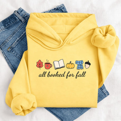 All Booked For Fall Softstyle Hoodie | Cozy Book Lover Gift Yellow Haze