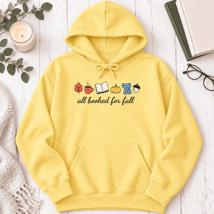 All Booked For Fall Softstyle Hoodie | Cozy Book Lover Gift Yellow Haze