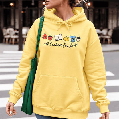 All Booked For Fall Softstyle Hoodie | Cozy Book Lover Gift Yellow Haze