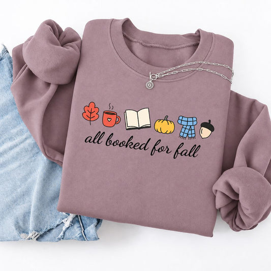 All Booked For Fall Softstyle Sweatshirt | Cozy Book Lover Gift Paragon