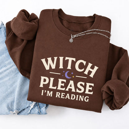 Witch Please I'm Reading Softstyle Sweatshirt | Cozy Halloween Reader Gift Cocoa