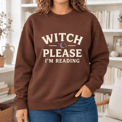 Witch Please I'm Reading Softstyle Sweatshirt | Cozy Halloween Reader Gift Cocoa