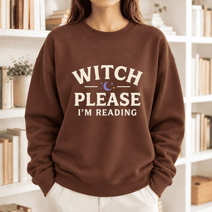 Witch Please I'm Reading Softstyle Sweatshirt | Cozy Halloween Reader Gift Cocoa