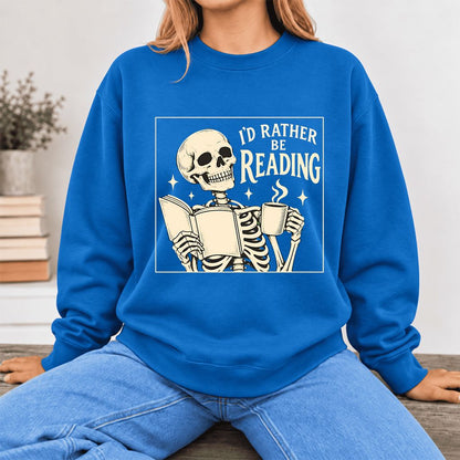 I'd Rather Be Reading Softstyle Sweatshirt | Evergreen Book Lover Gift Royal