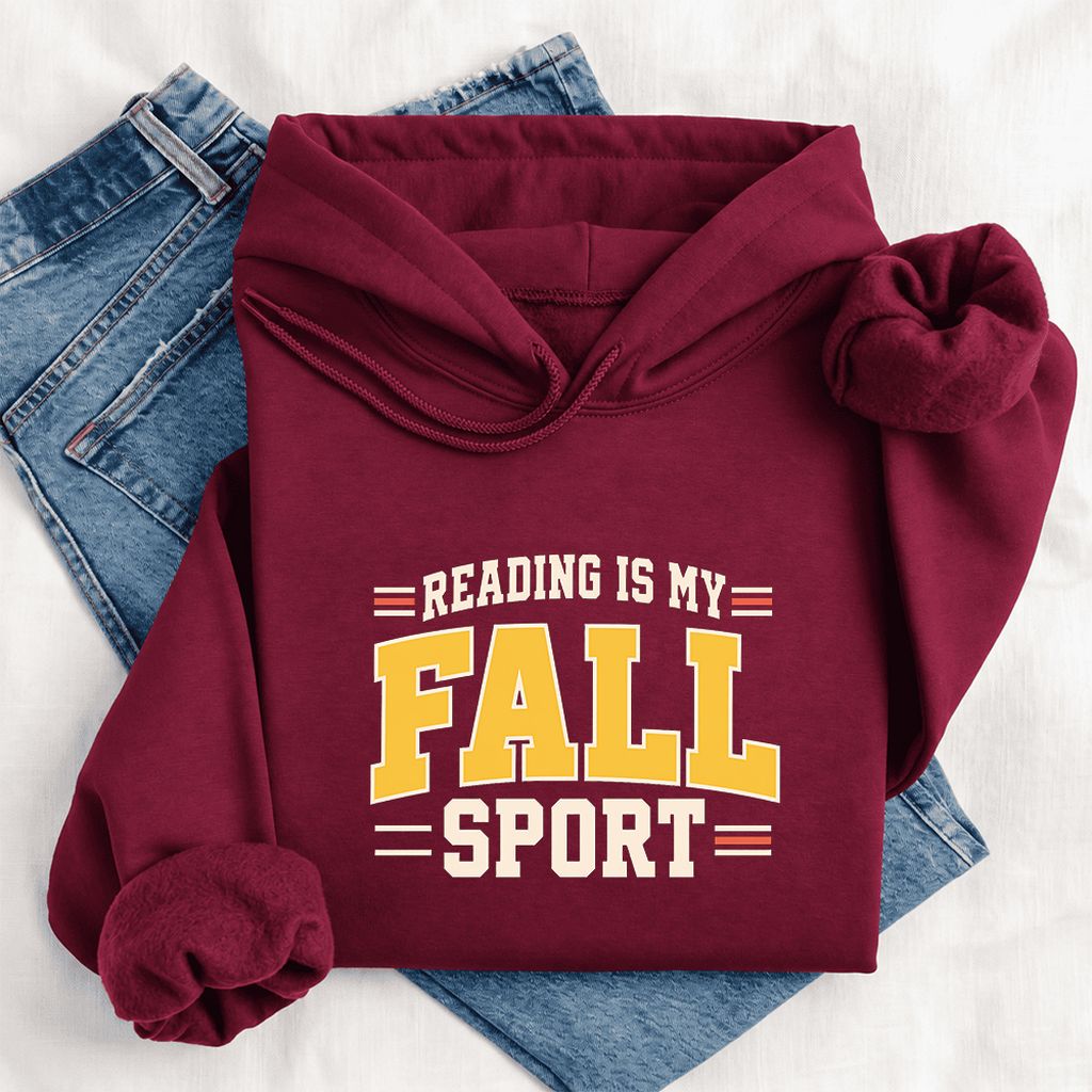 Reading Is My Fall Sport Softstyle Hoodie | Funny Book Lover Gift Maroon