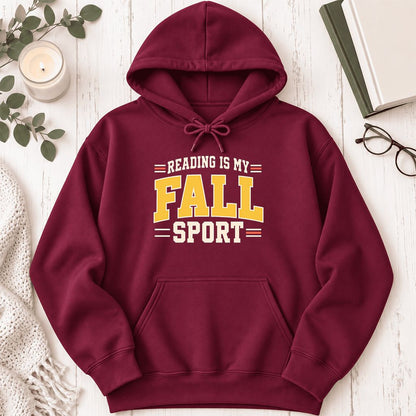 Reading Is My Fall Sport Softstyle Hoodie | Funny Book Lover Gift Maroon