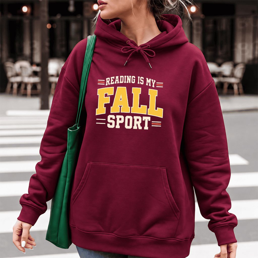 Reading Is My Fall Sport Softstyle Hoodie | Funny Book Lover Gift Maroon