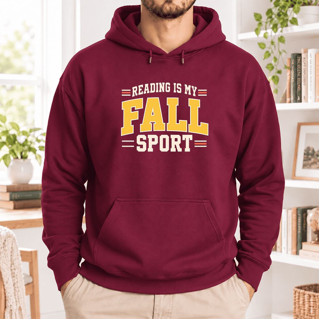 Reading Is My Fall Sport Softstyle Hoodie | Funny Book Lover Gift Maroon