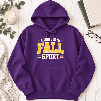 Reading Is My Fall Sport Softstyle Hoodie | Funny Book Lover Gift Purple