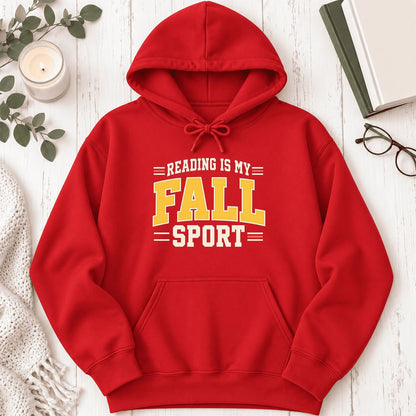 Reading Is My Fall Sport Softstyle Hoodie | Funny Book Lover Gift Red