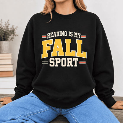 Reading Is My Fall Sport Softstyle Sweatshirt | Funny Book Lover Gift Black