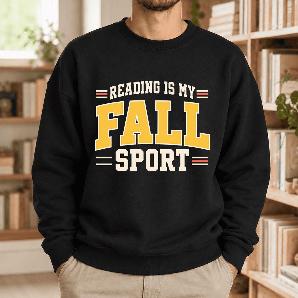 Reading Is My Fall Sport Softstyle Sweatshirt | Funny Book Lover Gift Black