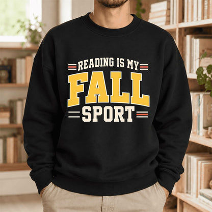 Reading Is My Fall Sport Softstyle Sweatshirt | Funny Book Lover Gift Black