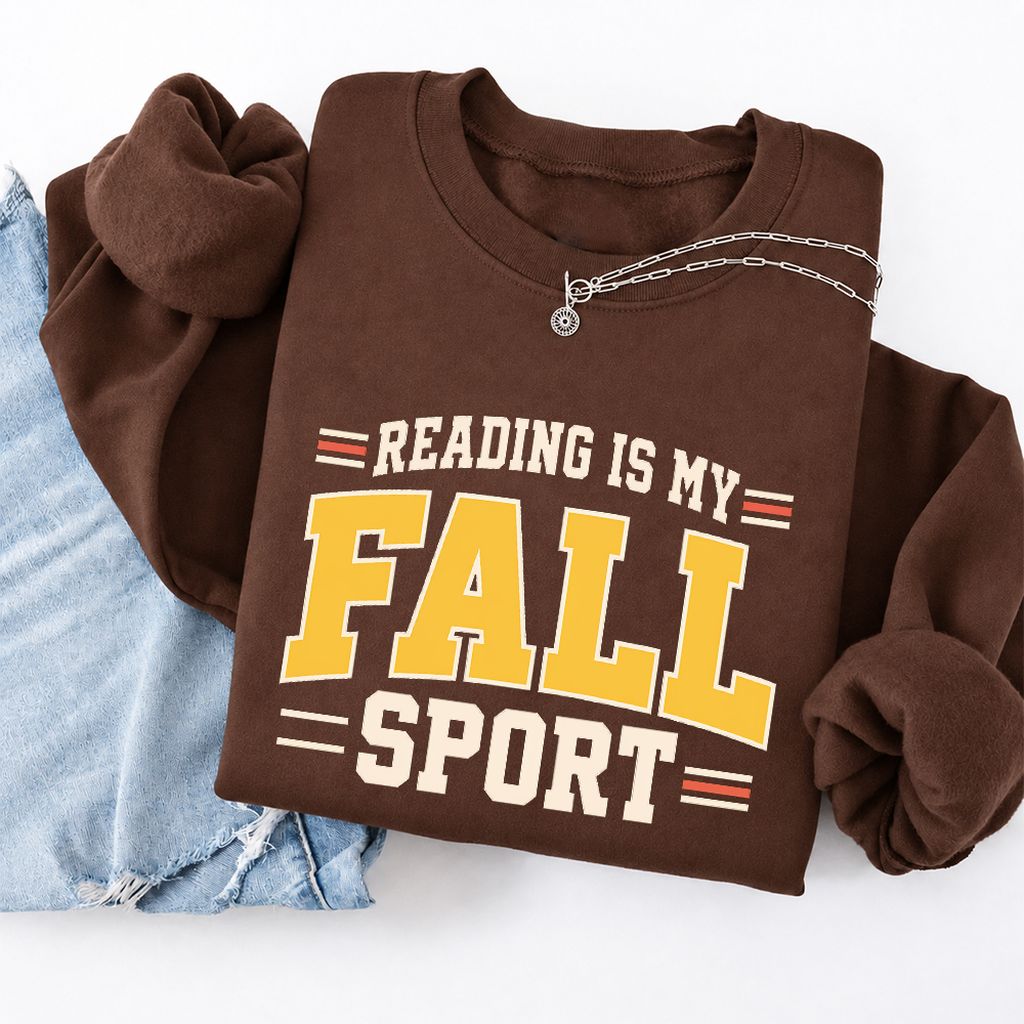 Reading Is My Fall Sport Softstyle Sweatshirt | Funny Book Lover Gift Cocoa