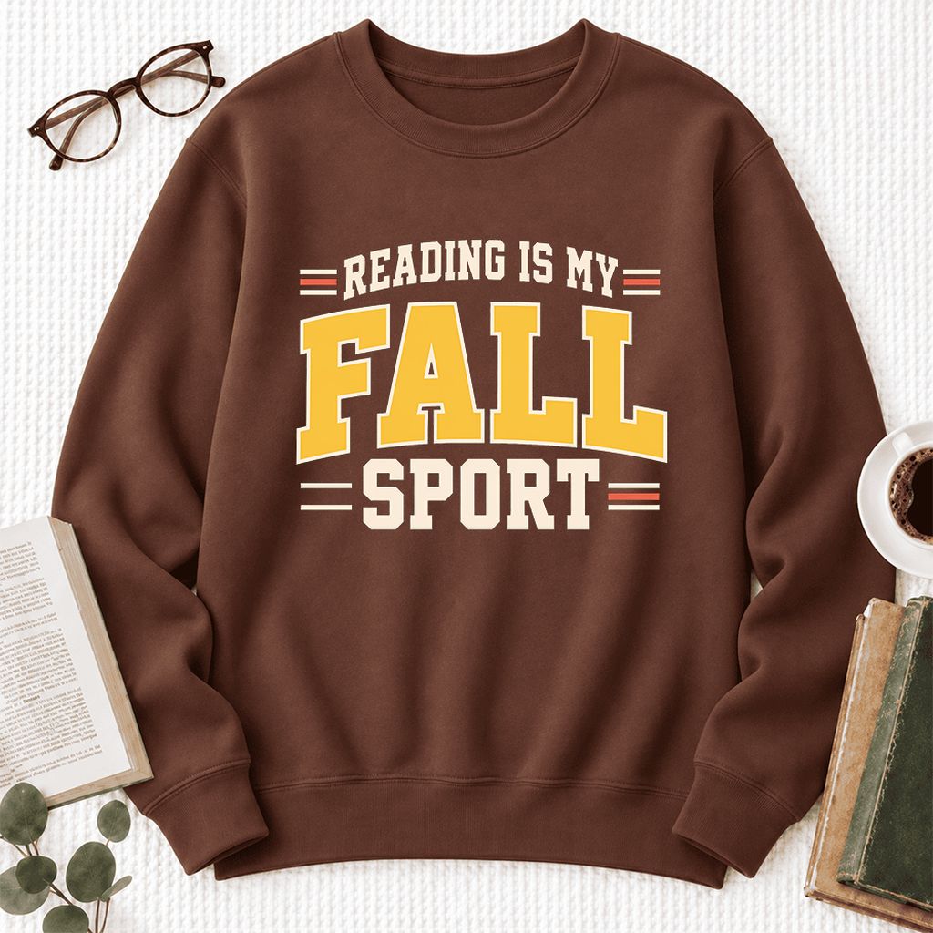Reading Is My Fall Sport Softstyle Sweatshirt | Funny Book Lover Gift Cocoa