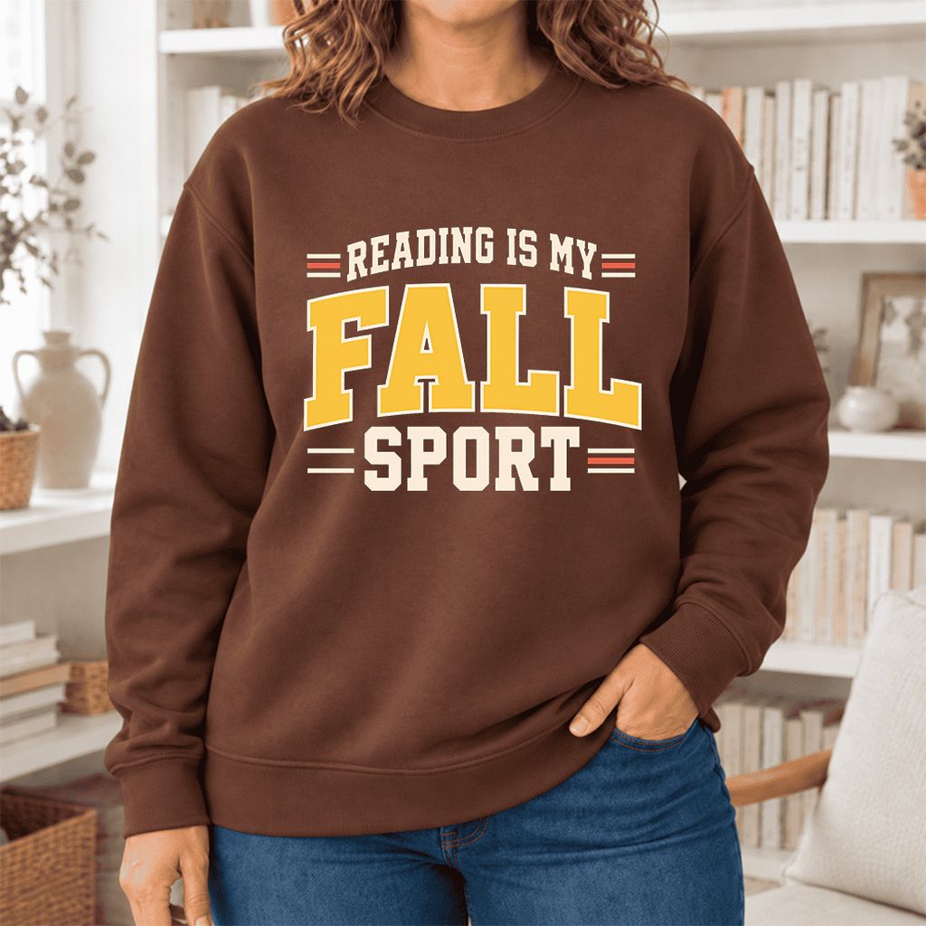 Reading Is My Fall Sport Softstyle Sweatshirt | Funny Book Lover Gift Cocoa