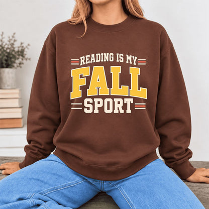 Reading Is My Fall Sport Softstyle Sweatshirt | Funny Book Lover Gift Cocoa