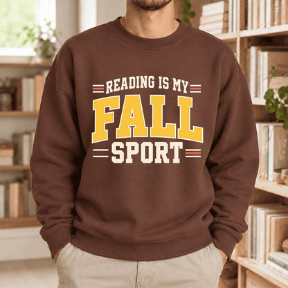 Reading Is My Fall Sport Softstyle Sweatshirt | Funny Book Lover Gift Cocoa