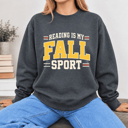Reading Is My Fall Sport Softstyle Sweatshirt | Funny Book Lover Gift Dark Heather