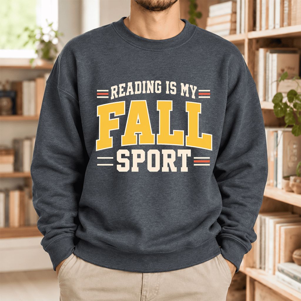 Reading Is My Fall Sport Softstyle Sweatshirt | Funny Book Lover Gift Dark Heather