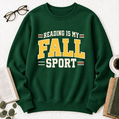 Reading Is My Fall Sport Softstyle Sweatshirt | Funny Book Lover Gift Forest Green