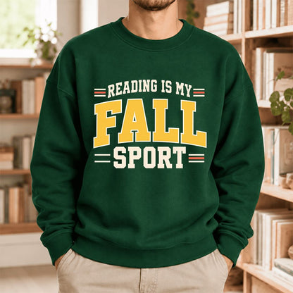 Reading Is My Fall Sport Softstyle Sweatshirt | Funny Book Lover Gift Forest Green