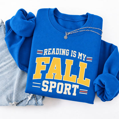 Reading Is My Fall Sport Softstyle Sweatshirt | Funny Book Lover Gift Royal