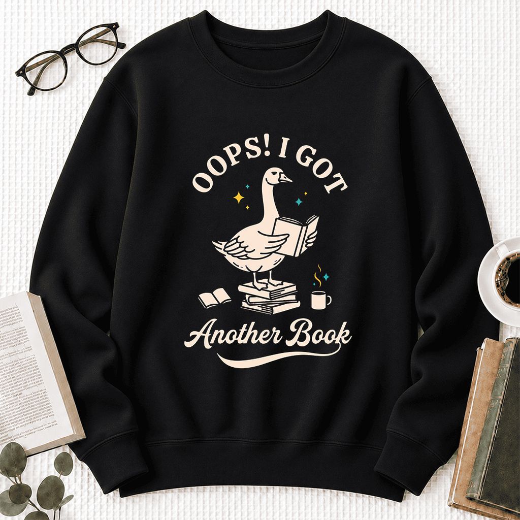 Oops! I Got Another Book Softstyle Sweatshirt | Playful Book Lover Gift Black